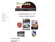 Tablet Screenshot of monatsspiegel-karlsruhe.de